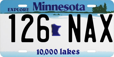 MN license plate 126NAX