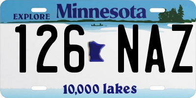 MN license plate 126NAZ
