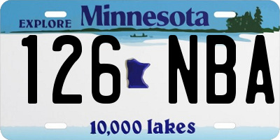 MN license plate 126NBA