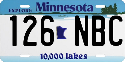 MN license plate 126NBC
