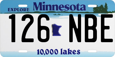 MN license plate 126NBE