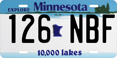 MN license plate 126NBF