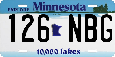 MN license plate 126NBG