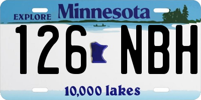 MN license plate 126NBH