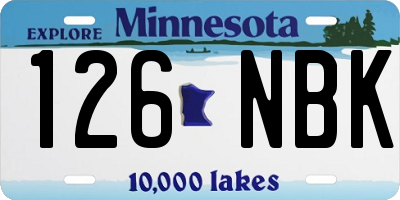 MN license plate 126NBK