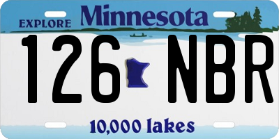 MN license plate 126NBR