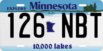 MN license plate 126NBT