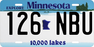 MN license plate 126NBU