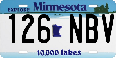 MN license plate 126NBV