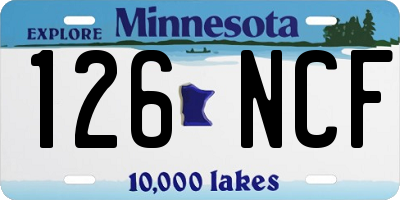 MN license plate 126NCF