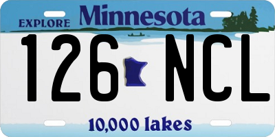 MN license plate 126NCL