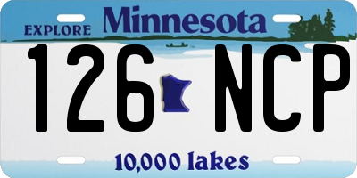 MN license plate 126NCP