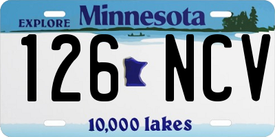 MN license plate 126NCV