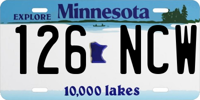 MN license plate 126NCW