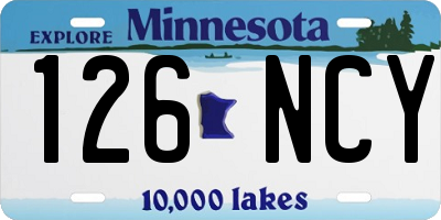 MN license plate 126NCY