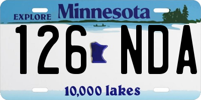 MN license plate 126NDA