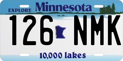 MN license plate 126NMK