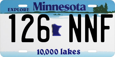 MN license plate 126NNF