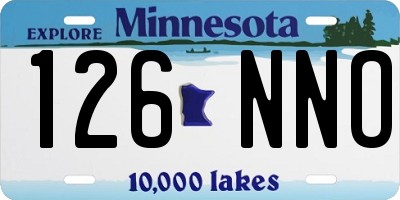 MN license plate 126NNO