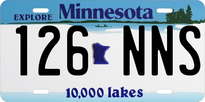 MN license plate 126NNS