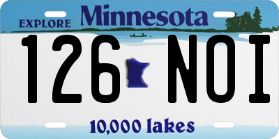 MN license plate 126NOI