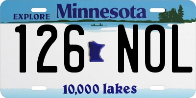 MN license plate 126NOL