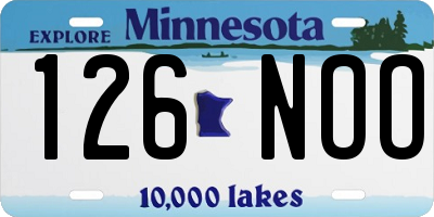 MN license plate 126NOO