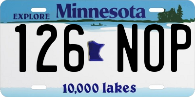 MN license plate 126NOP
