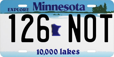 MN license plate 126NOT