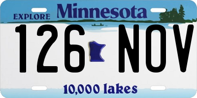 MN license plate 126NOV