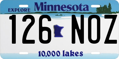 MN license plate 126NOZ