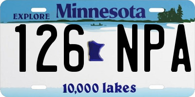 MN license plate 126NPA