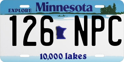 MN license plate 126NPC