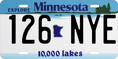MN license plate 126NYE