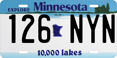 MN license plate 126NYN