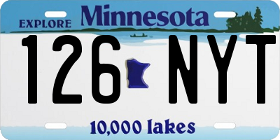 MN license plate 126NYT