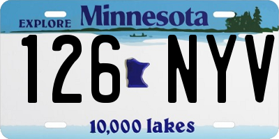 MN license plate 126NYV