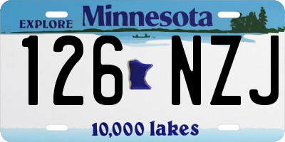 MN license plate 126NZJ