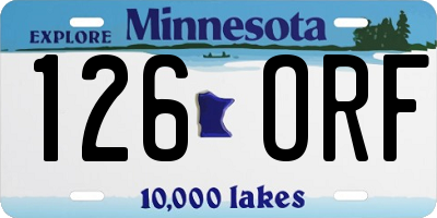MN license plate 126ORF