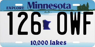 MN license plate 126OWF