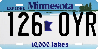 MN license plate 126OYR