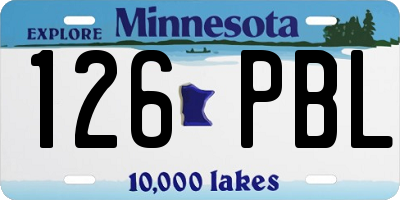MN license plate 126PBL