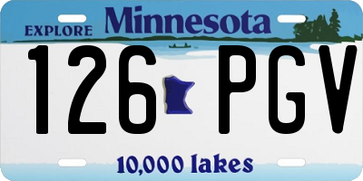 MN license plate 126PGV