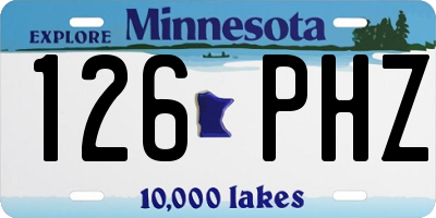 MN license plate 126PHZ