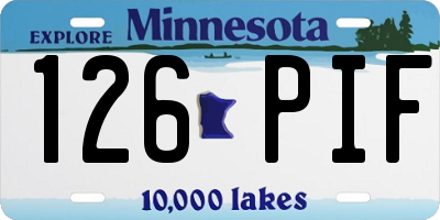 MN license plate 126PIF