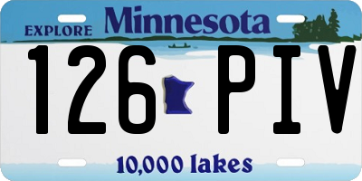 MN license plate 126PIV