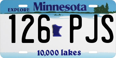MN license plate 126PJS