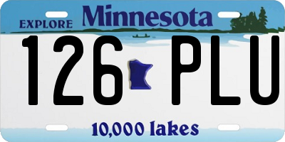 MN license plate 126PLU