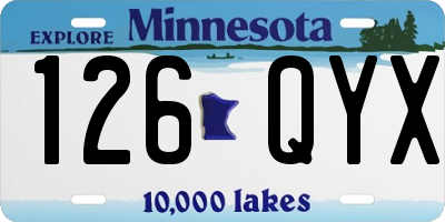 MN license plate 126QYX