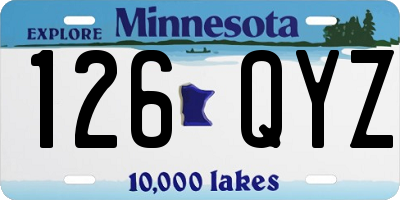 MN license plate 126QYZ